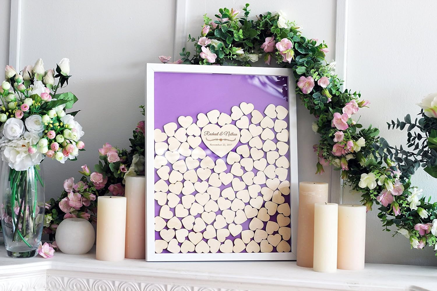 Monsety Blaue Guestbook Hochzeits-Bilderrahmen aus aus aus Holz, mit