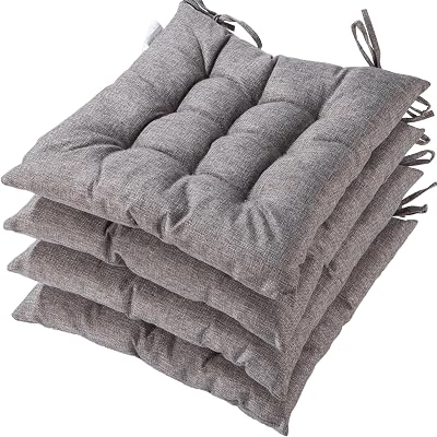 HAMO Seat Pad Cushions for Dining Chairs 4 Pack 40x40 cm Grey9