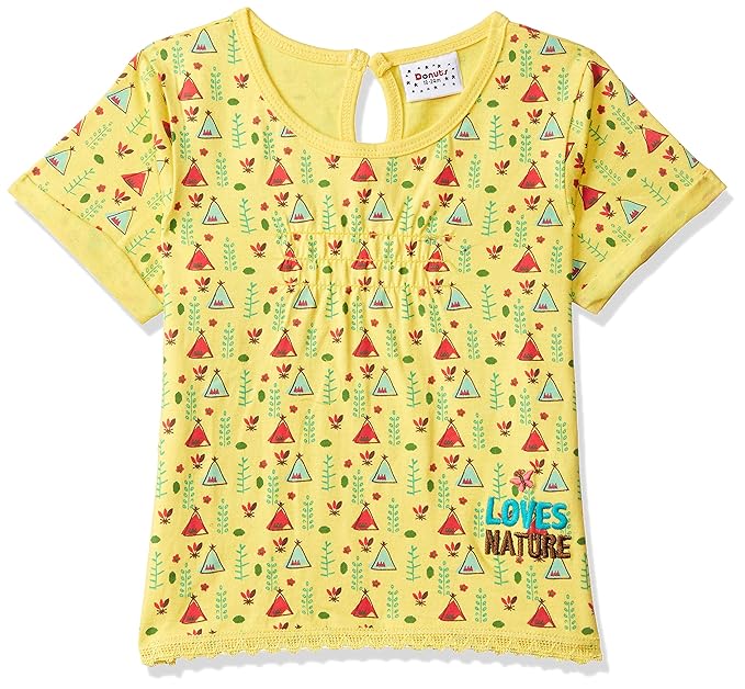 Donuts Baby Girls Plain Regular Fit T-Shirt