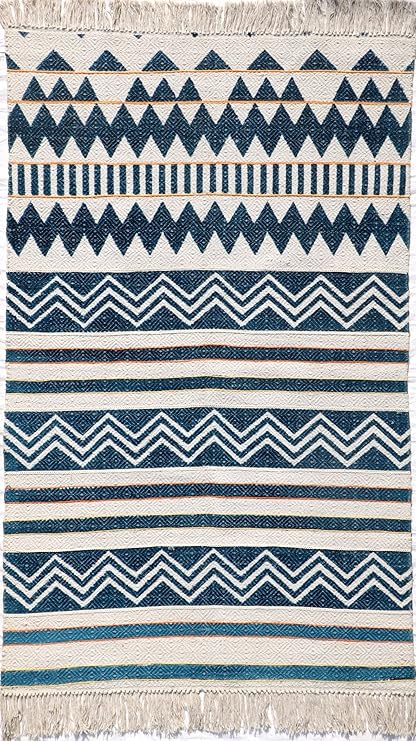 RRG Cotton Durry/Durrie/Rug (4X6 FT) (Multi Color)