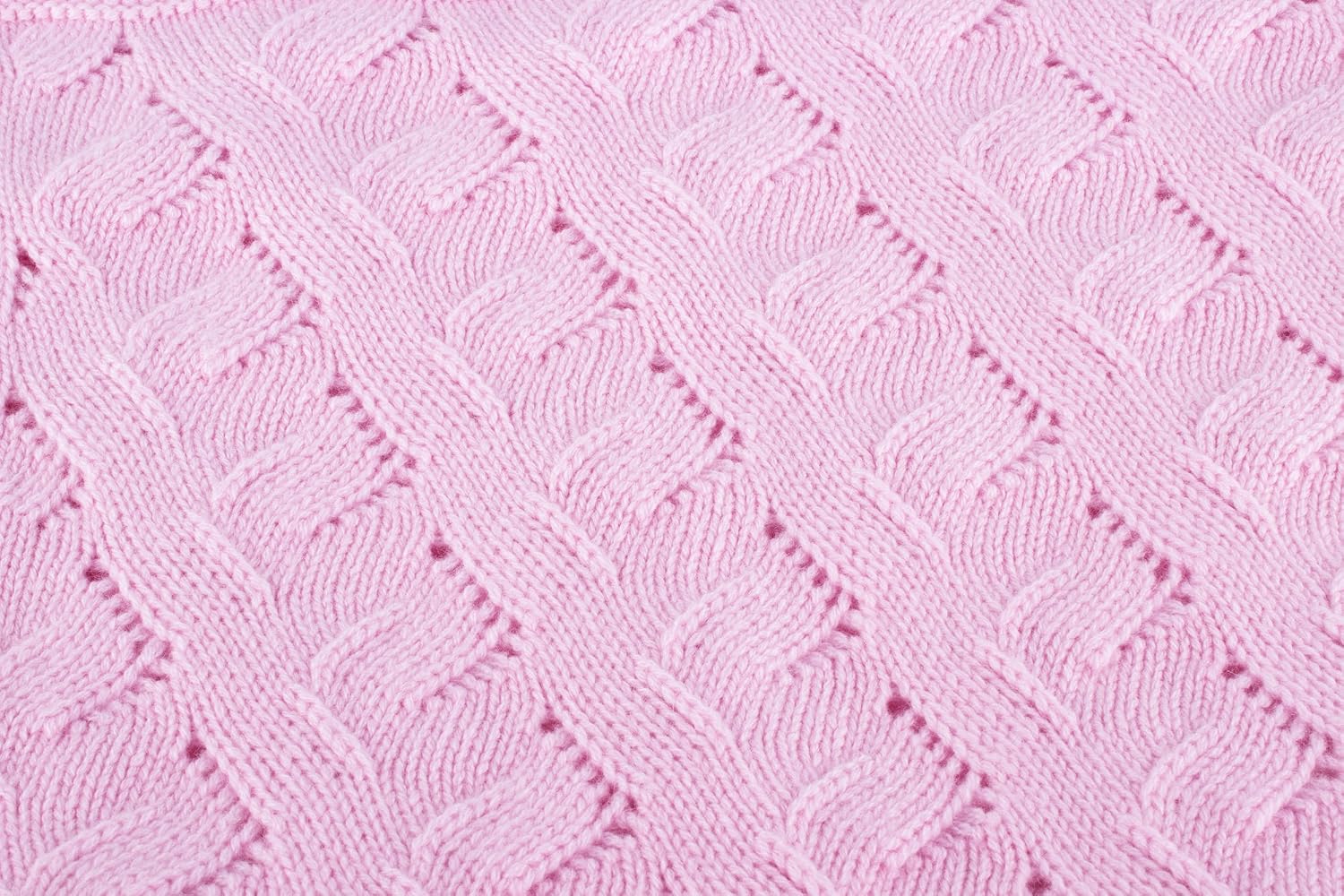 Love Cashmere Girls 100% Cashmere Baby Blanket - Baby Pink - hand made in Scotland - Image 3