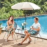 SONGMICS Garden Patio Furniture Set 3 Pieces Acapulco Chair Glass Table Black view 9