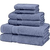 Amazon Brand – Pinzon 6 Piece Pima Cotton Bath Towel Set - Royal Blue