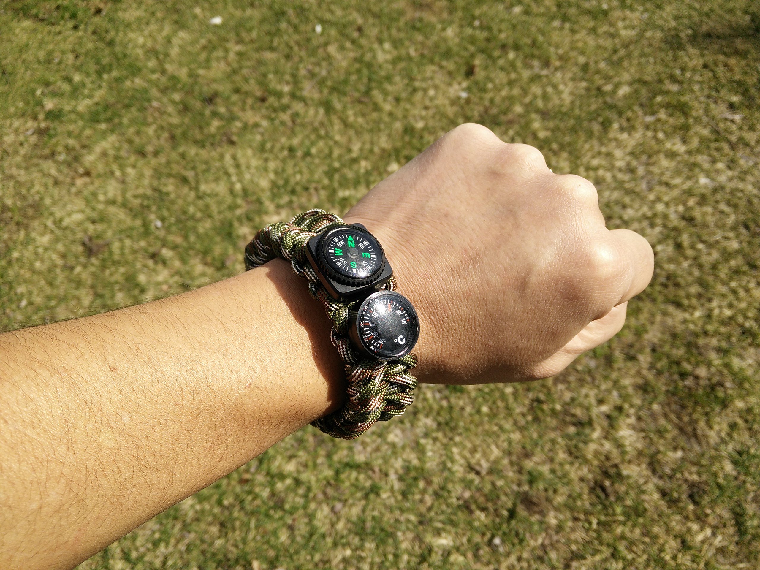 Bundle - 6 in 1 Survival Paracord Bracelet with FREE folding credit card knife by Camp Luna Lover