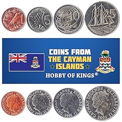 Set of 4 Coins from Cayman Islands. 1, 5, 10, 25