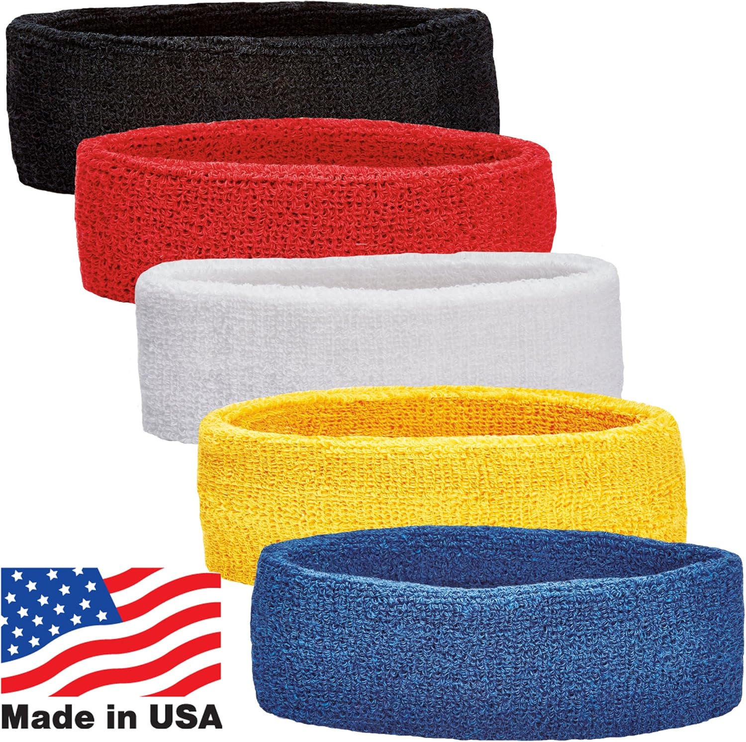 Unique Sports Headbands (Pack of 5), Multicolor, One Size