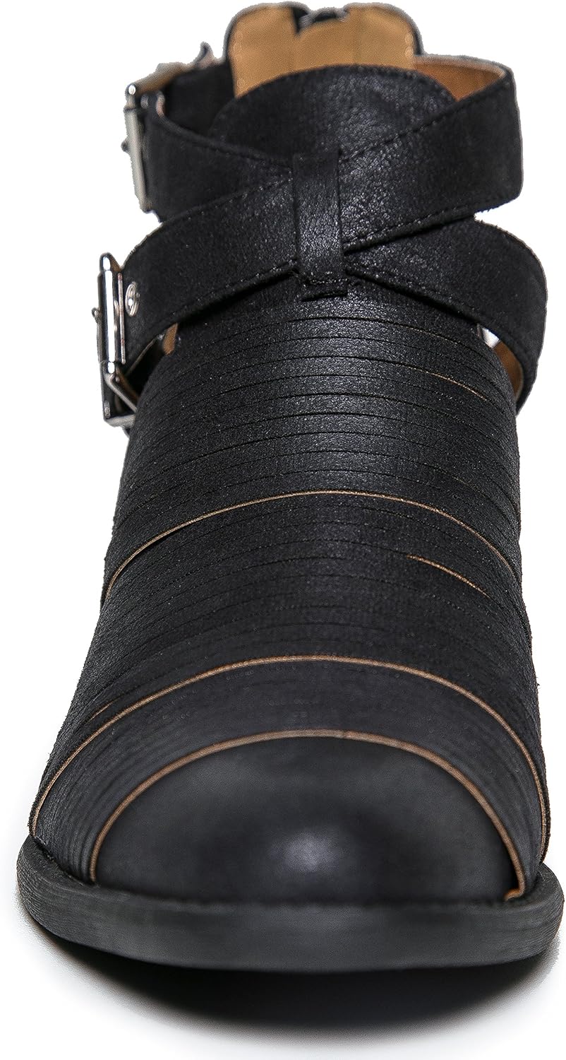 Shoes Qupid Strappy Western Booties 
