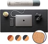 Nordik By Design Nordik Cork Leather Desk Mat 89x43 cm Pebble Black