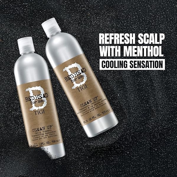 BED HEAD BY TIGI FOR MEN CLEAN UP DAILY SHAMPOO, INVIGORATING CLEANSER FOR ALL HAIR TYPES, 25.36 FL OZ