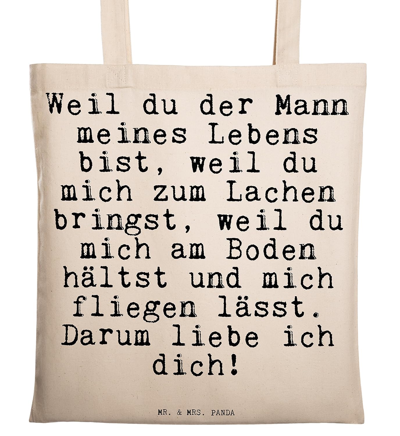 Mr Mrs Panda Tragetasche Mit Spruch Weil Du Der Mann