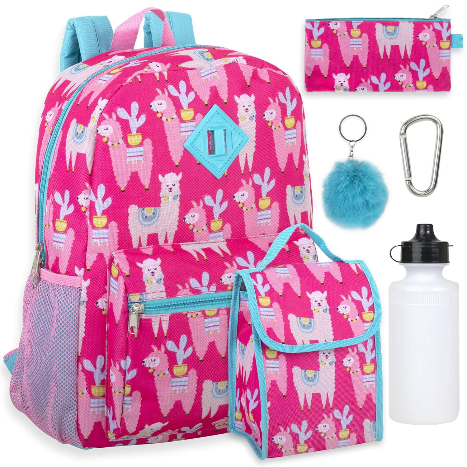 llama backpack and lunchbox