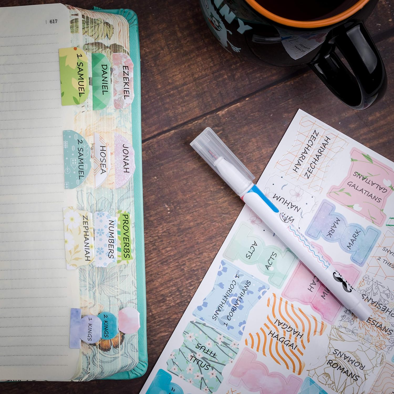 Mr. Pen- Bible Tabs, 72 Tabs (66 Books, 6 Blanks), High Gloss Paper, Bible Journaling Supplies, Bible Tabs Old and New Testament, Bible Tabs for Women, Bible Tabs for Journaling Bible, Bible Book Tabs : Office Products