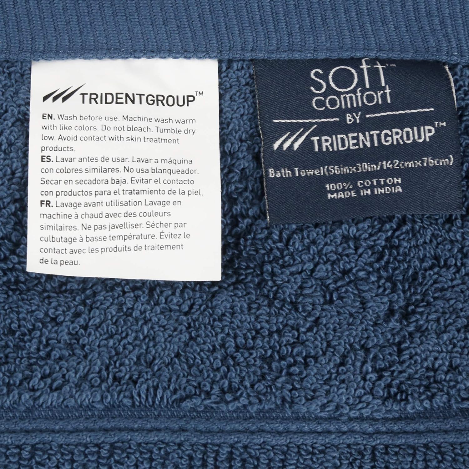 TRIDENT Soft Comfort 100% Air Rich Cotton Yarn Towels, 4 Piece Set -4 Bath Towels, Super Soft, High Absorbent, 550 GSM, Machine Washable (Peacock): Kitchen & Dining