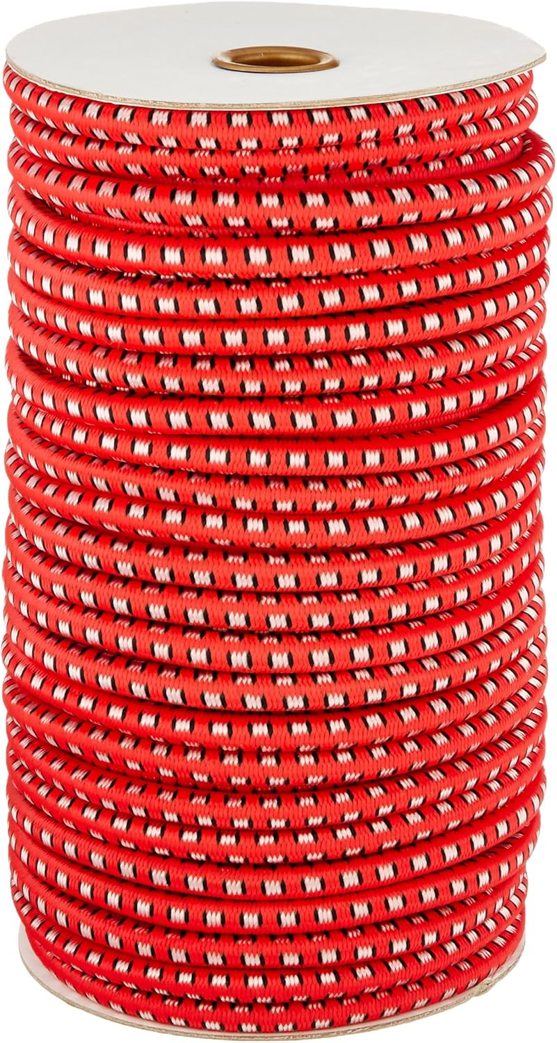 CargoBuckle F05389 7/16-Inch by 100-Feet Utility Stretch Cord Reel, Black - Bungee Cord By The Foot - 