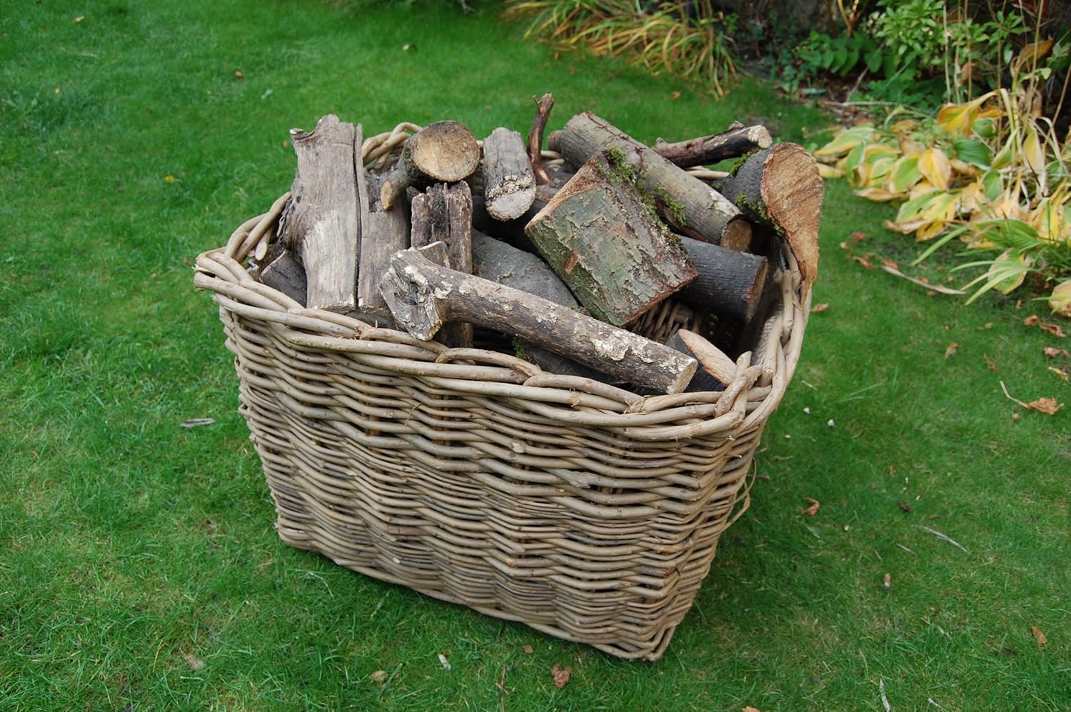 Extra Large, Robust, Rectangular Log Basket,Integral Handles Steamed