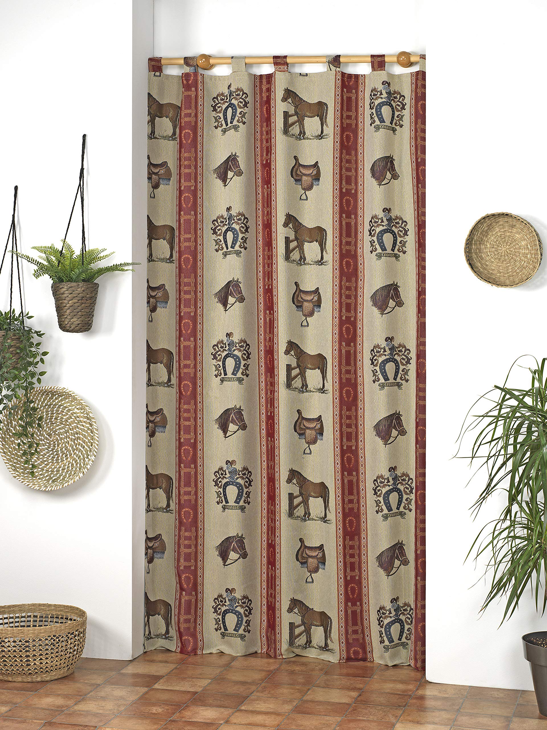 Martina Home Horse Curtain Loops Cotton, Unique, 140 x 260 cm