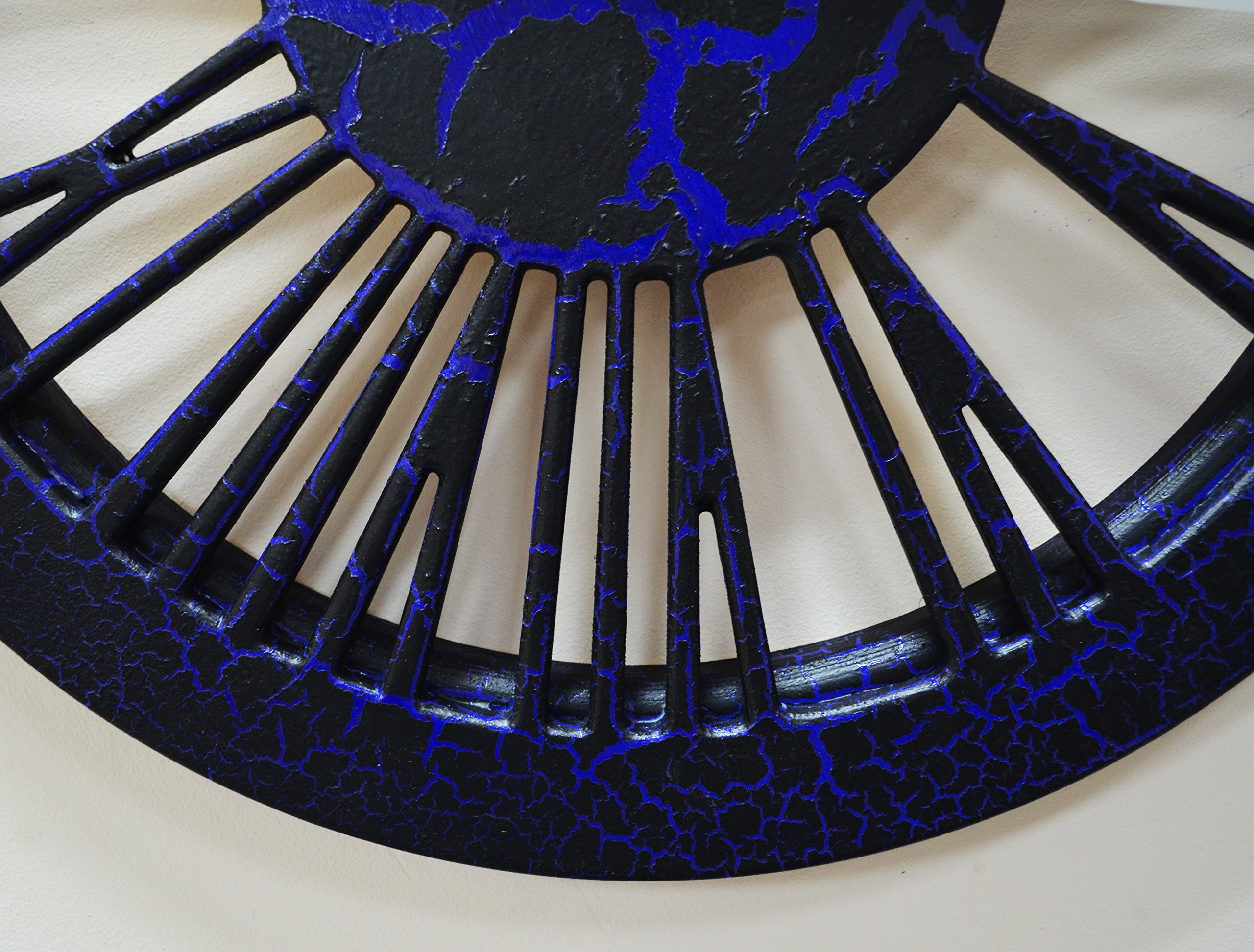 BLUE'n'Black Wood Work Wall Clock Designer Handmade Wall Clock Made