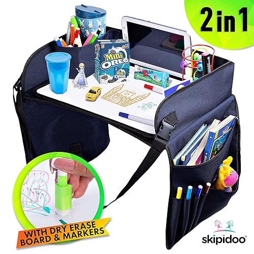 SKIPIDOO Kids Travel Tray, Car Seat Tray For Kids Travel, Car Lap