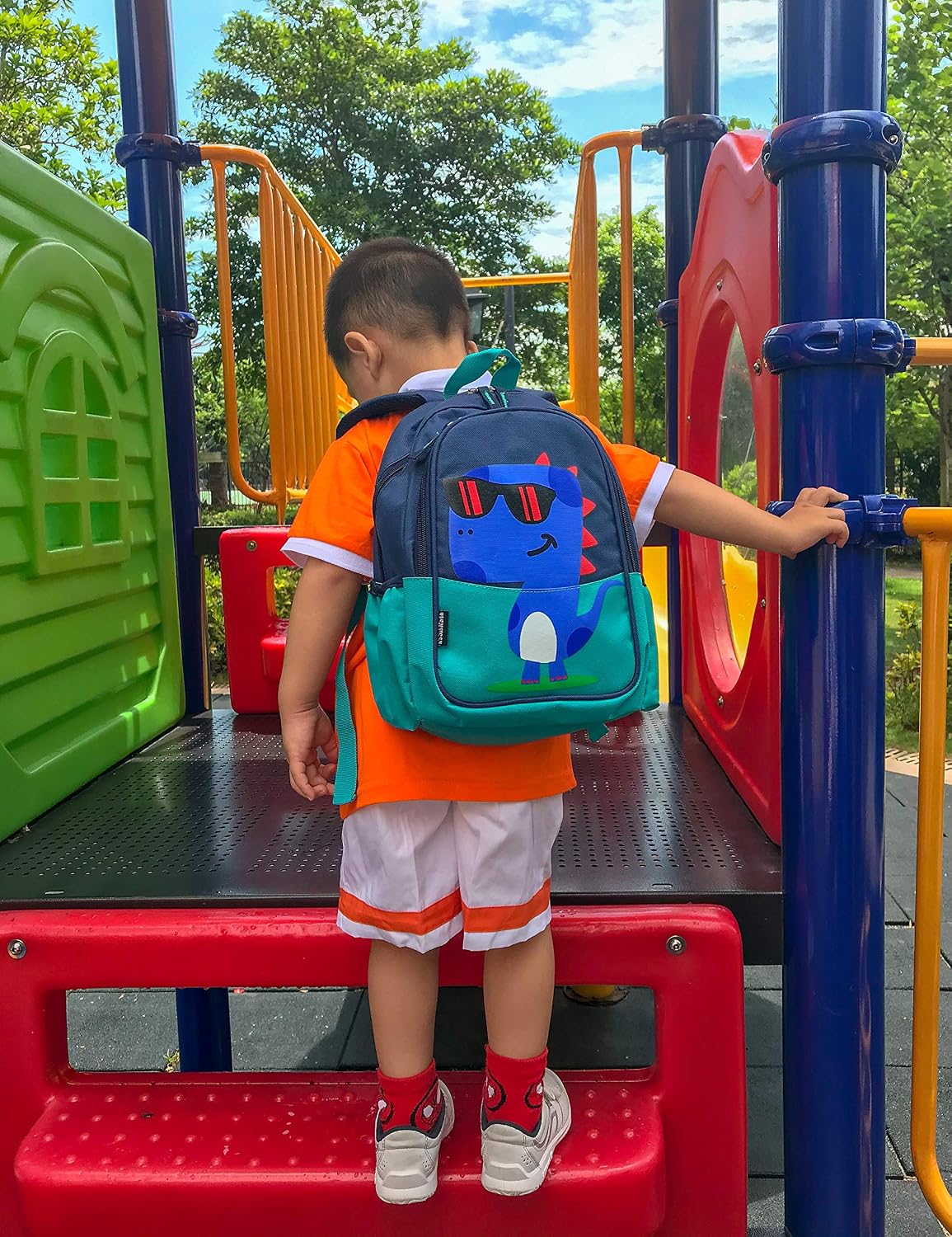 POWOFUN 12 Inch Kids Toddler Preschool Travel Backpack Kindergarten Cool Cute Cartoon Schoolbag Dinosaur Green Backpack Bookbag For Girls Boys Baby - Image 4