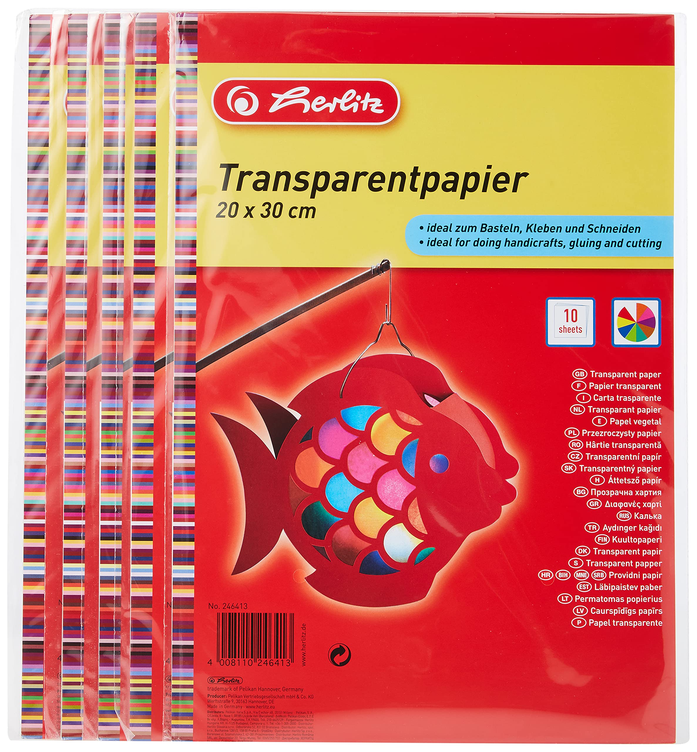 Herlitz 246413 Tracing Paper / 5 Packs of 10 Sheets / 20 x 30 cm