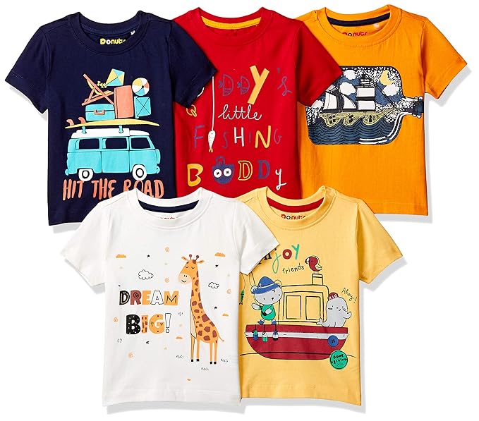 Baby-Boys Regular fit T-Shirt (Pack of 5)