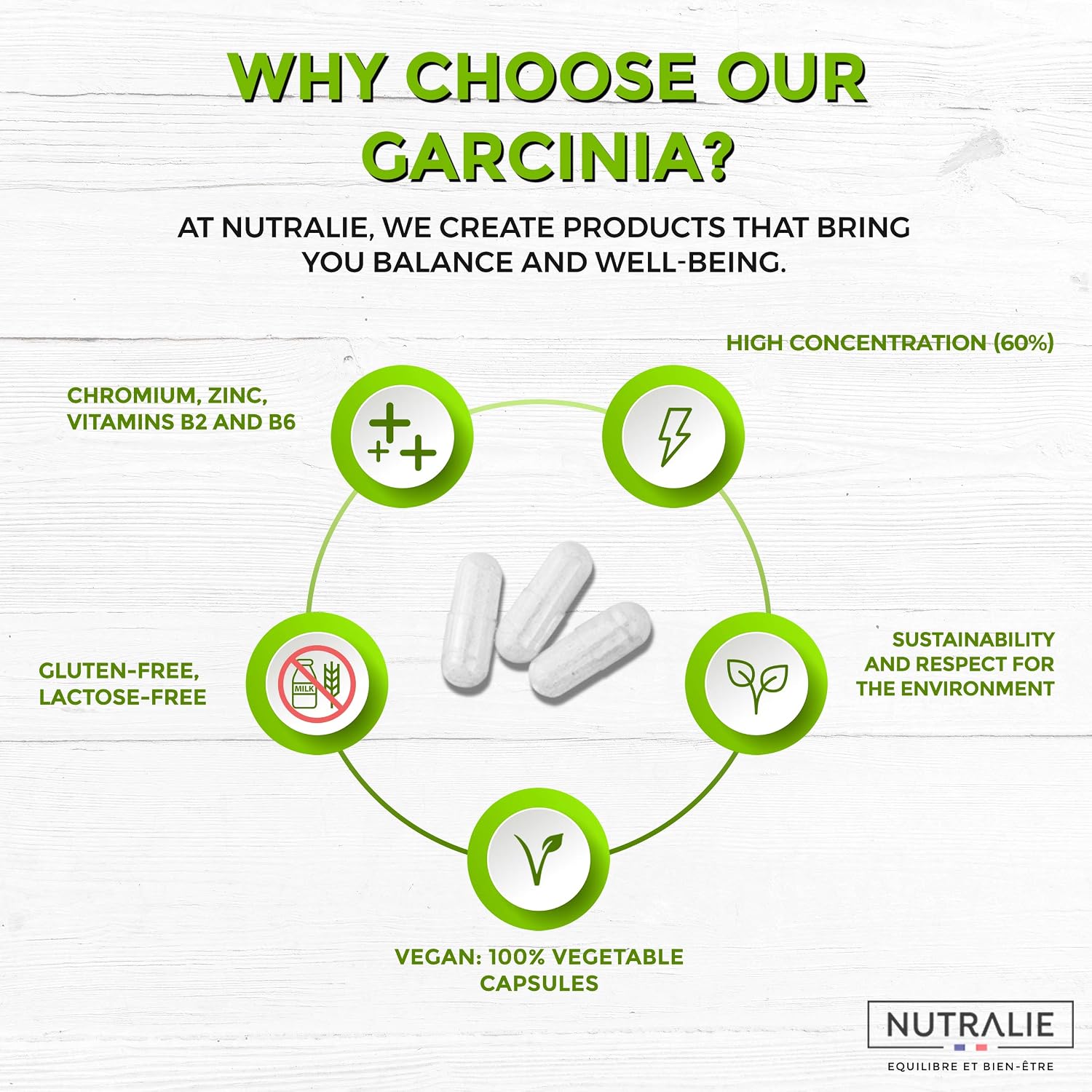 Garcinia Cambogia 2000mg - 60% HCA - Vitamines B2 B6 Chromium Zinc - Women and Men - 90 Capsules Garcinia Complex Nutralie - Image 5
