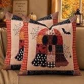 KUYZT Halloween Pillow Covers 18x18 2Pcs Patchwork Vintage Halloween Decor | Halloween Decorations set of 2 Cute Holiday Decorative Throw Pillow Covers for Sofa Bedroom Home Party Indoor Outdoor
