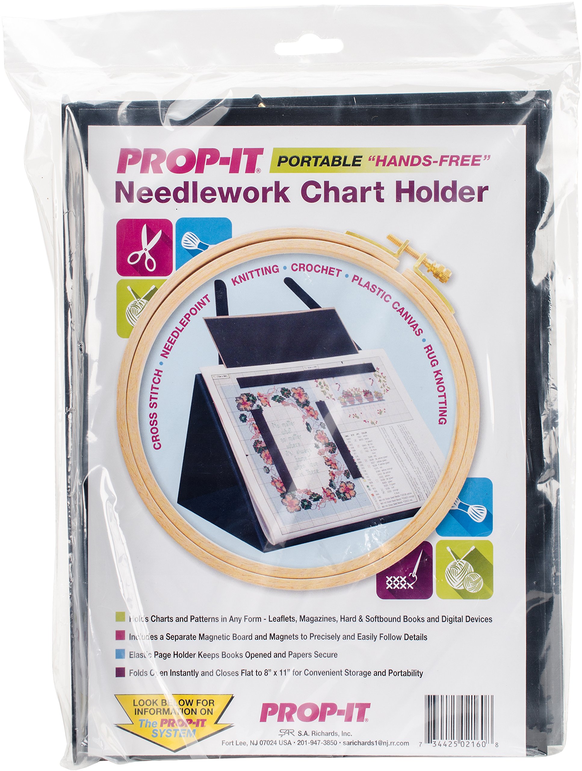 S.A. RICHARDS Prop-It Crochet/Knitting/Needle Arts Pattern Holder, Multi-Colour, 27.94 x 20.96 x 3.56 cm