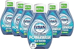Dawn Platinum Powerwash Dish Spray, Dish Soap Cleaning Spray, Apple Scent Refill, 16 Fl Oz (Pack of 6) (Packaging may vary), 