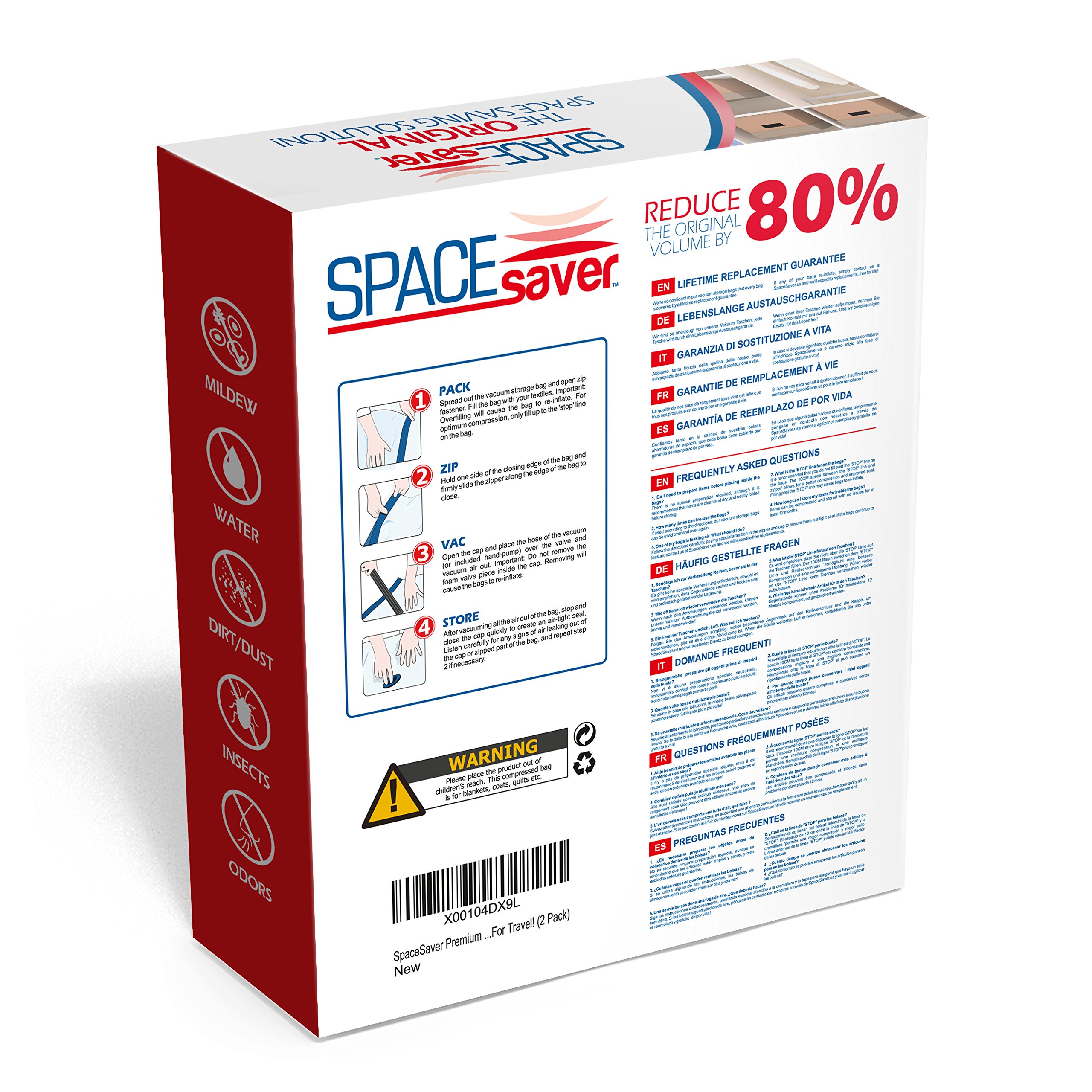 Spacesaver Premium Jumbo Vacuum Storage Bags (80 More Storage Than