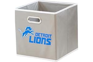 Franklin Sports NFL Detroit Lions Collapsible Storage Bin NFL Folding Cube Storage Container Fits Bin Organizers Fabric NFL Team Storage Cubes One Size