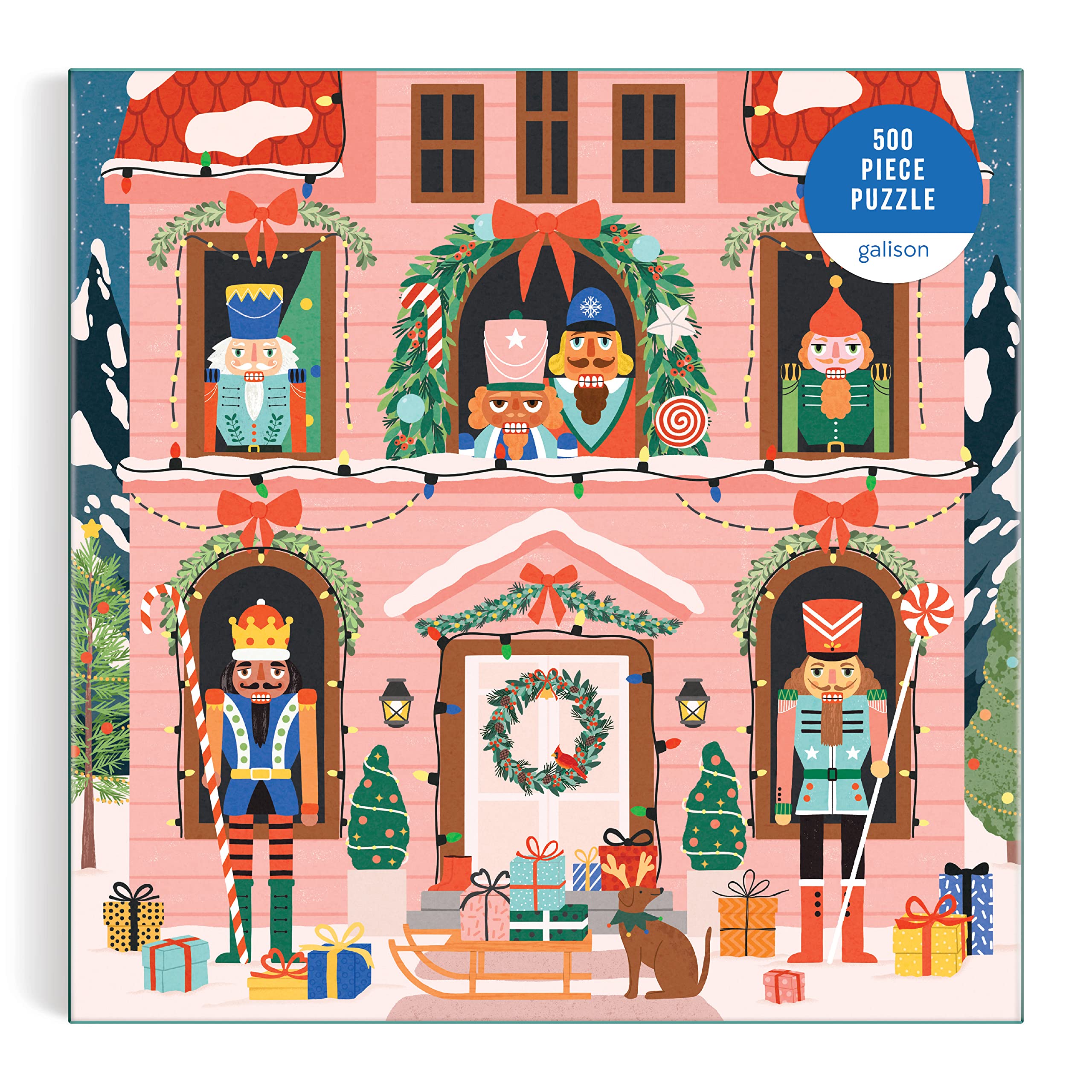 Galison Nutcracker Magic – 500 Piece Puzzle Fun and Challenging Activity with Bright and Bold Artwork of Wooden Toy Soldiers for Adults and Families