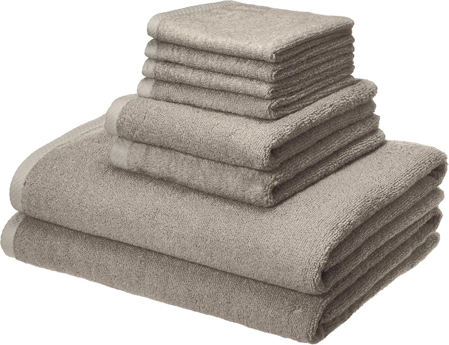 Basics Quick-Dry, Luxurious, Soft, 100% Cotton Towels, Platinum - 8-Piece Set: Home & Kitchen