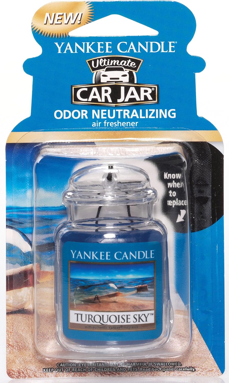 Yankee Candle 1295842E Car Freshener, Car Jar Ultimate, Turquoise Sky