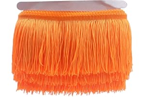 YYCRAFT 10 Yards 4 Inch Wide Tassel Curtain Fringe Trim by The Yard for DIY Sewing Crafts Clothing Curtains Decoration-Orange