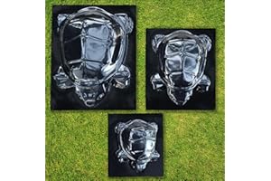 BETONEX Turtle Stepping Stone Mold - 3pc Set, ABS Plastic, 2mm Thick, DIY Garden Decor, Black