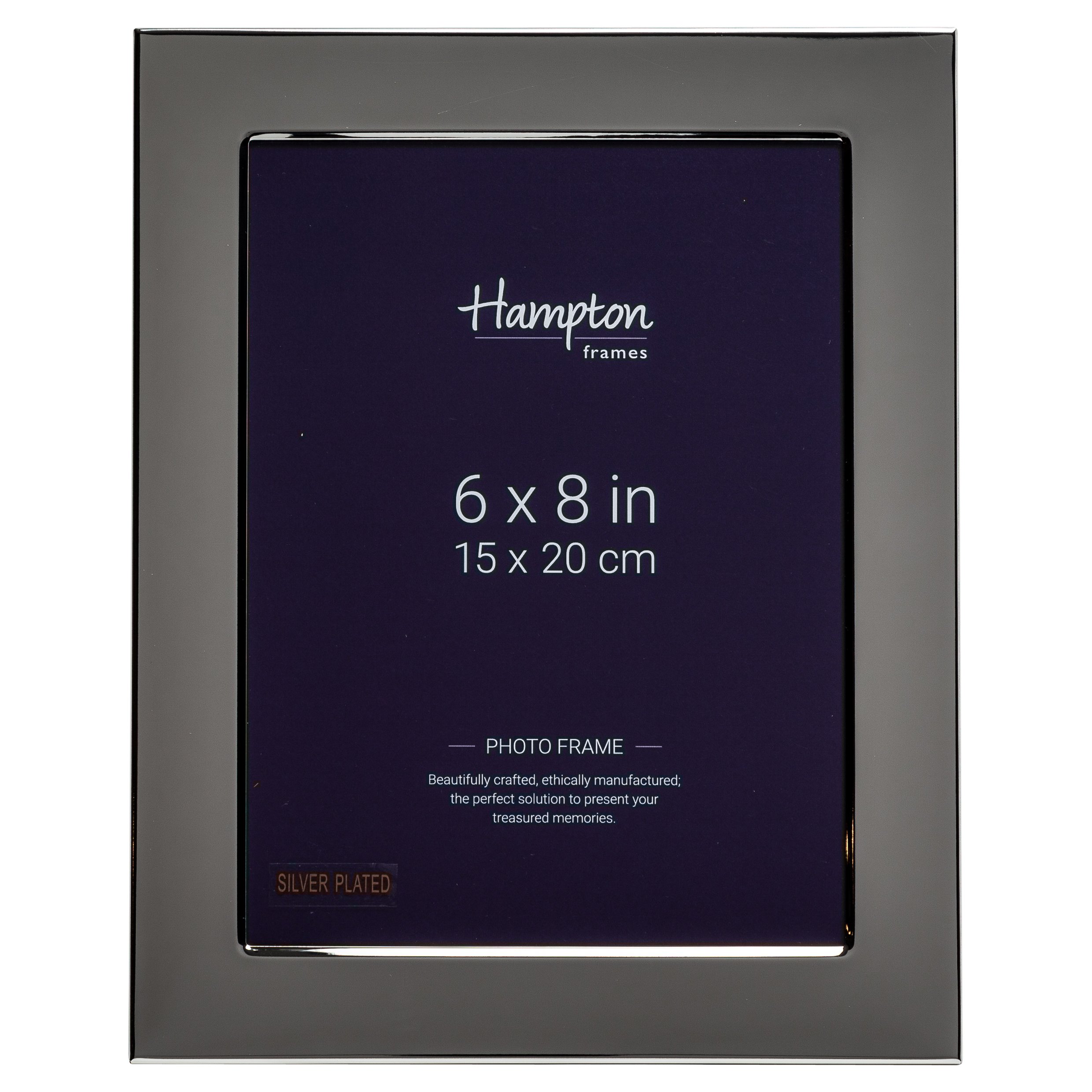 Hampton Frames | WOBURN Picture Photo Frame | 6x8 Inch (15x20cm), Silver, Glass | Elegant Display, Wall or Tabletop Use, Durable Construction | Classic Home Décor Frame