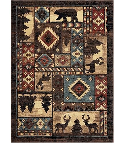 thumbnail image 2 of Hearthside Lodge Cabin Area Rug – Red Nature Print – Polypropylene – Custom Sizes Available 2 of 6