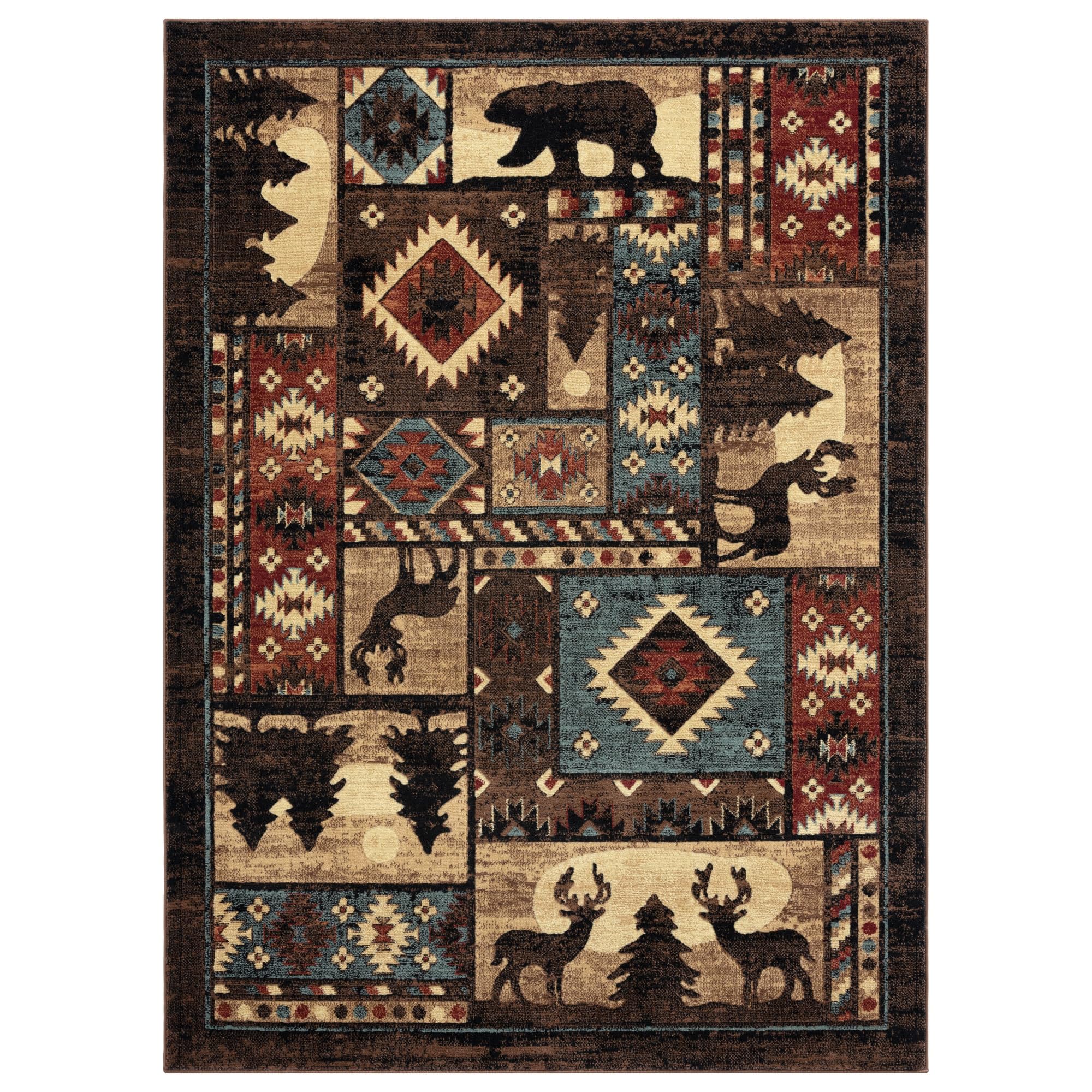 Photo 1 of Home Dynamix Buffalo Bear Area Rug, 1'8"x2'7", Brown/Red, Rectangular