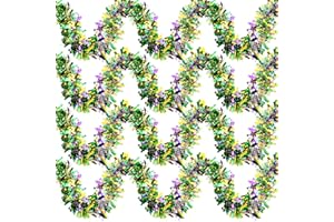 KREYFER 4 Strings Total 26.4 ft Mardi Gras Tinsel Garlands - Each 6.6ft Purple, Green, and Gold Fringe Garland with Fleur-de-Lis Hanging Glitter Streamers for Carnival, Festive Party Favors Decorations