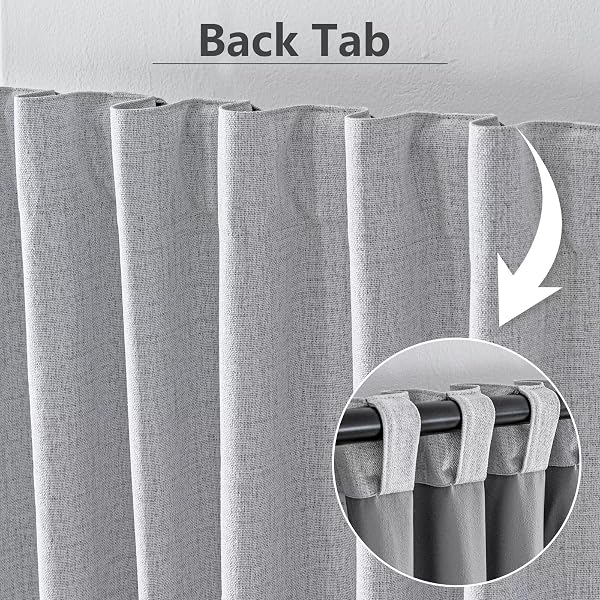 FANCYROOF 100% BLACKOUT CURTAINS FOR LIVING ROOM, 96 INCH CURTAINS 2 PANEL SET LIGHT BLOCKING, BACK TAB & ROD POCKET THERMAL INSULATED DRAPES BEDROOM WINDOWS HOME DECOR(52W × 96L INCH, OFF-WHITE)