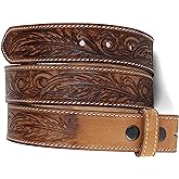 F&L CLASSIC Western Belt without buckle for men – Full Grain Leather Cowboy Belts for jeans - One Piece Leather strap belt