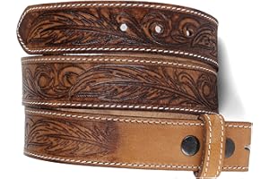 F&L CLASSIC Western Belt without buckle for men – Full Grain Leather Cowboy Belts for jeans - One Piece Leather strap belt