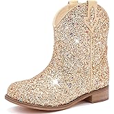 Motasha Toddler Girls Cowgirl Boots Glitter Toddler Cowboy Boot Ankle Girls Boots Little Kids Horse Riding Shoes Party Birthday