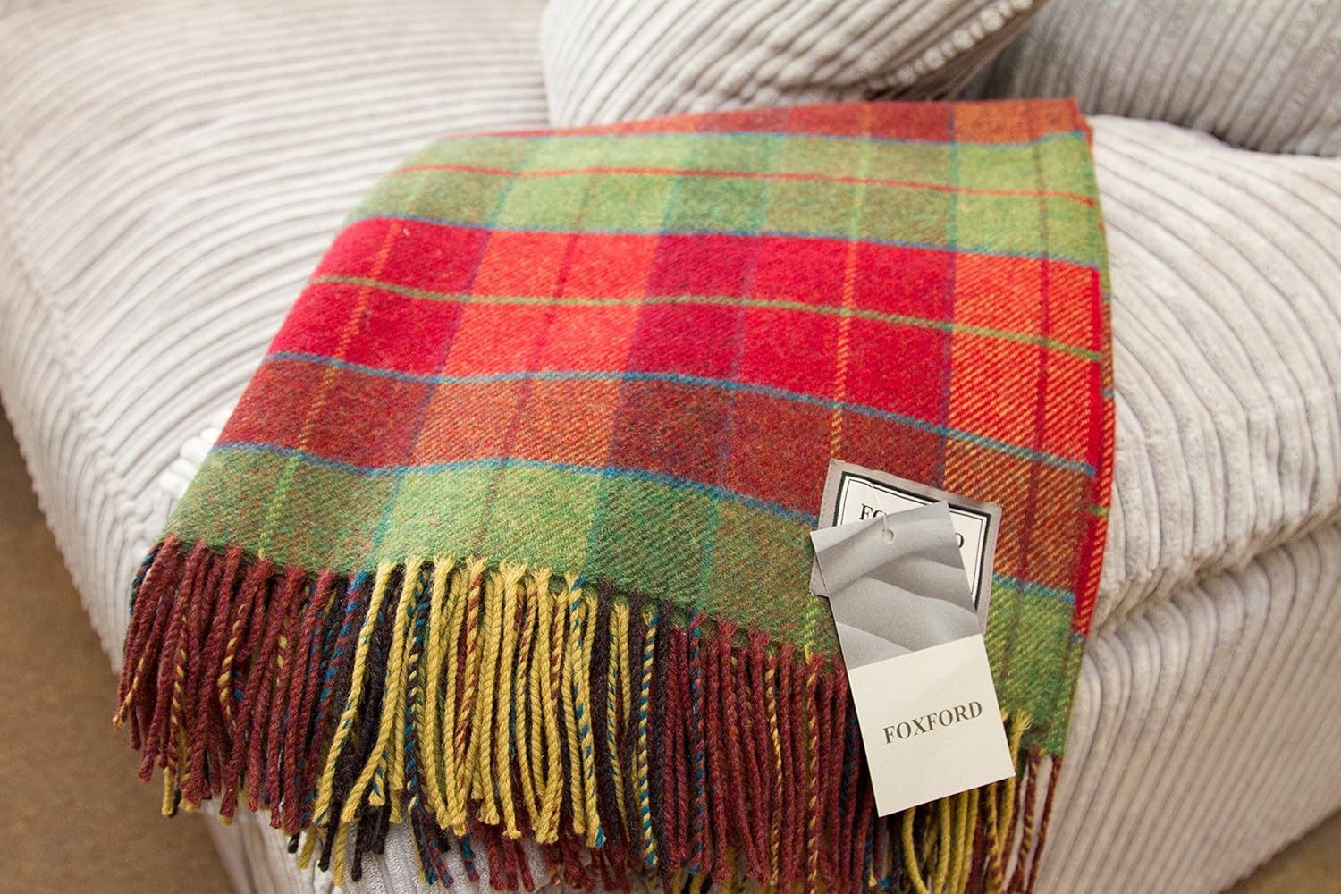Heritage Wicklow Tartan wool throw blanket 55"x71" by Foxford Woollen