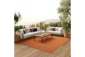 NOURISON HOME Nourison Positano Indoor-Outdoor Terracotta 8' x 10' Area Rug, Easy Cleaning, Non Shedding, Bed Room, Living Room, Dining Room, Backyard, Deck, Patio (8x10)