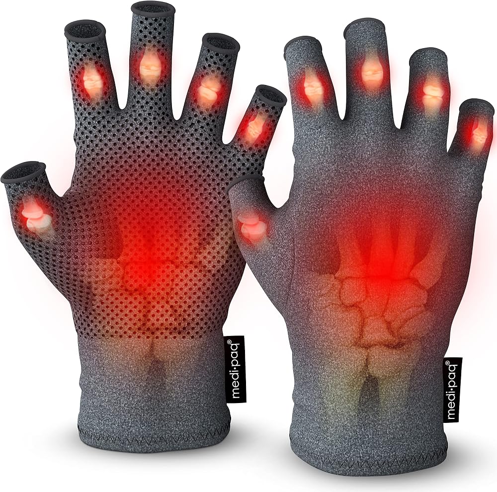 Medipaq Compression Gloves Arthritis Relief Large Open Finger Pair