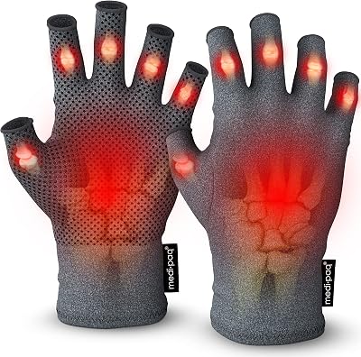 Medipaq Compression Gloves Arthritis Relief Large Open Finger Pair