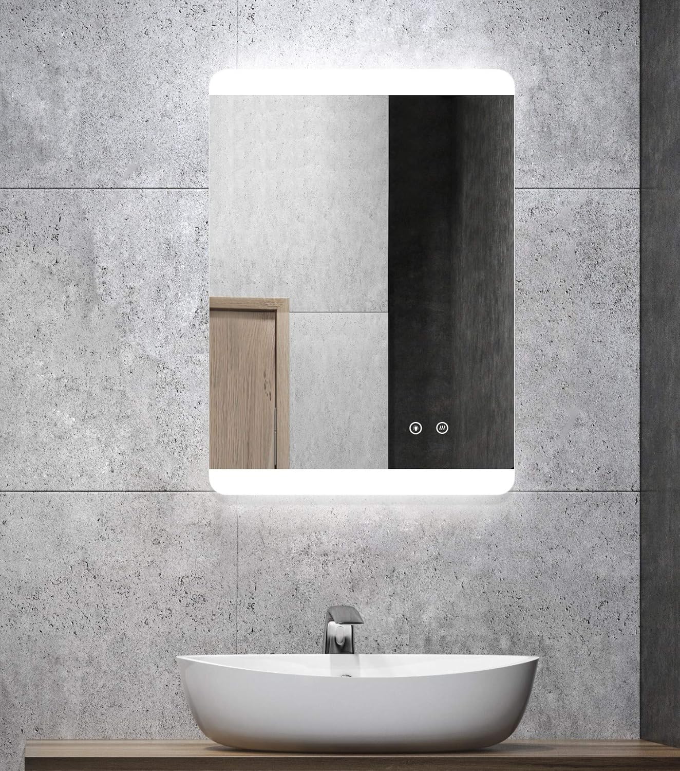 Antibeschlag Badspiegel mit Beleuchtung – ALLDREI AD21 Badezimmerspiegel mit LED licht, Touch