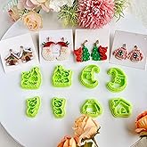 8pcs Christmas Polymer Clay Cutter Sets, Clay Cutters for Clay Jewelry, Clay Cutters for Earrings Square, Polymer Clay Kit for DIY Tools Jewelry Earrings Making